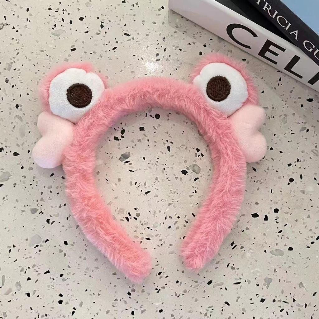 Милая новая мультяшная плюшевая повязка на голову для женщин, идеально подходит для умывания лица и нанесения масок для лица. - Зажим для ободка.