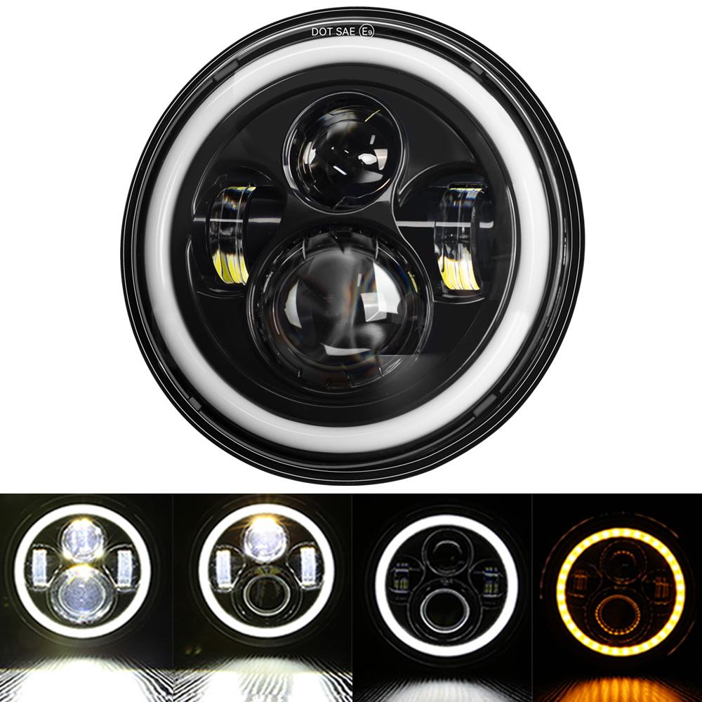 7-дюймовая светодиодная фара для мотоцикла Yamaha Harley Road King Jeep Wrangler Jk Led Headlight Cafe Racer Аксессуары для мотоциклов