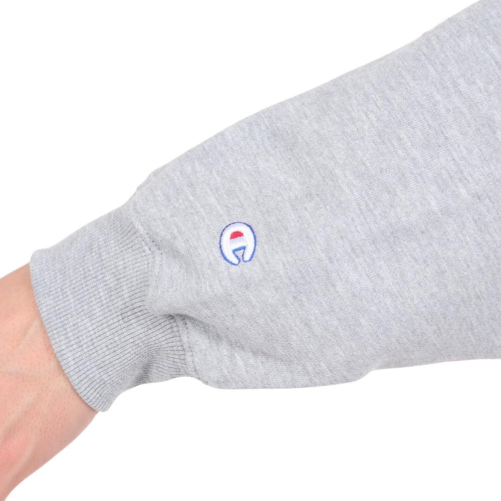 Толстовка с длинным рукавом из флиса, хлопок, США, свободный крой, большой размер, логотип One Point, круглый вырез, толстовка в стиле экшн, Оксфорд, серый, размер S [Champion] C3-X005