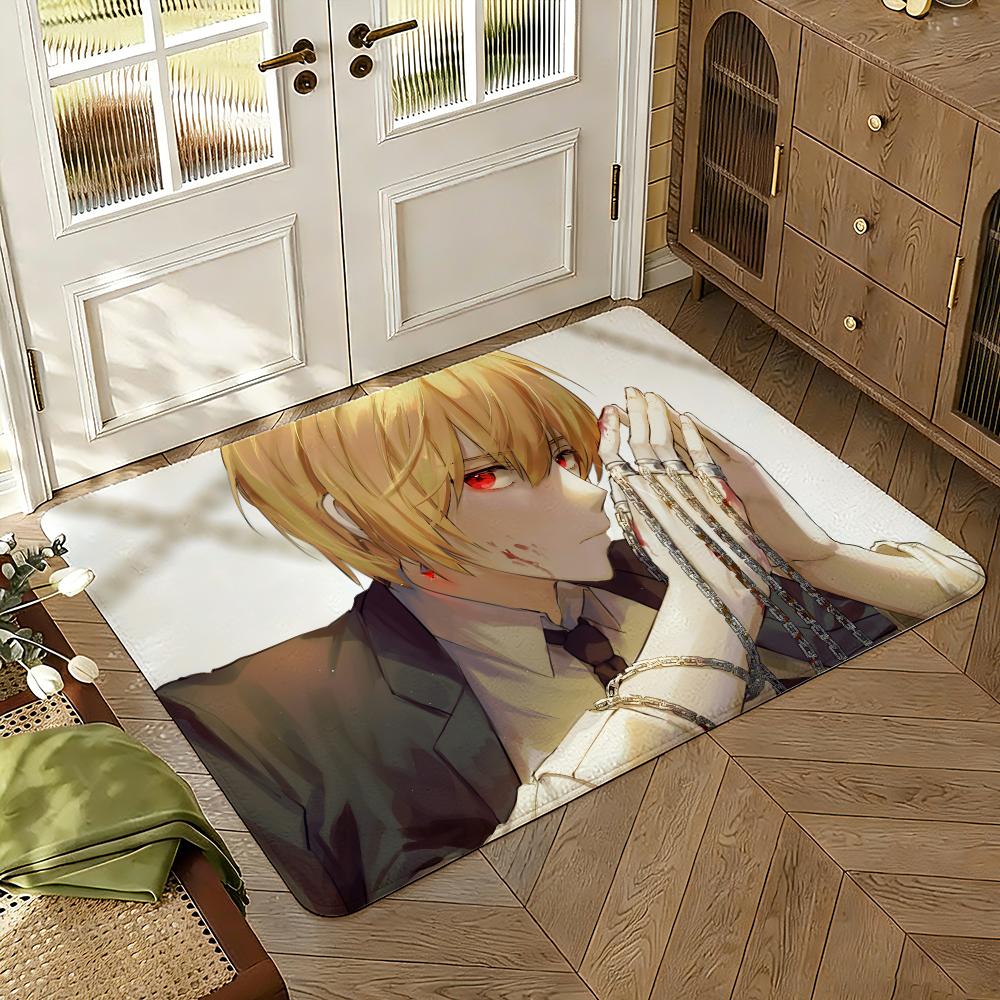 Kurapika Floor Mat Soft Thickened Absorbent Non-Slip Bedroom Living Room Door Mat Home Decor Flannel Rugs