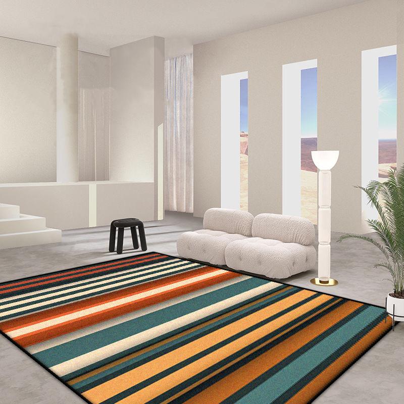 Французский стиль Простой черно-белый полосатый ковер Гостиная Украшение дома Спальня Прикроватный коврик Роскошный Кабинет Гардеробная Нескользящий коврик