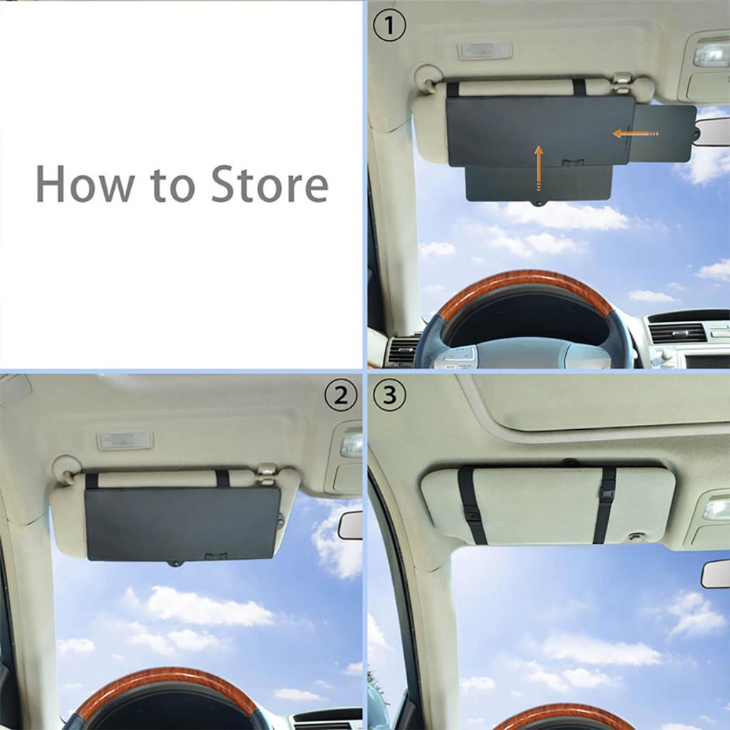 Car Sun Visor Extender Anti-glare Sun Blocker Durable Windshield PU Car Window Left Right Shockproof Sunshade Plate