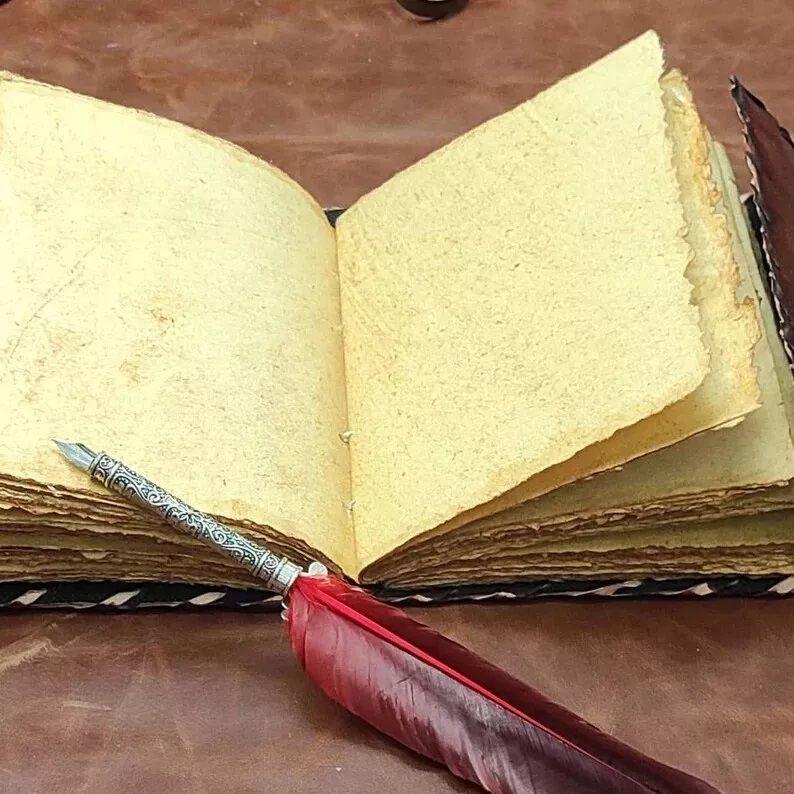 Vintage Leather Journal with Spell Eye Journal Hocus Pocus Book of Shadows