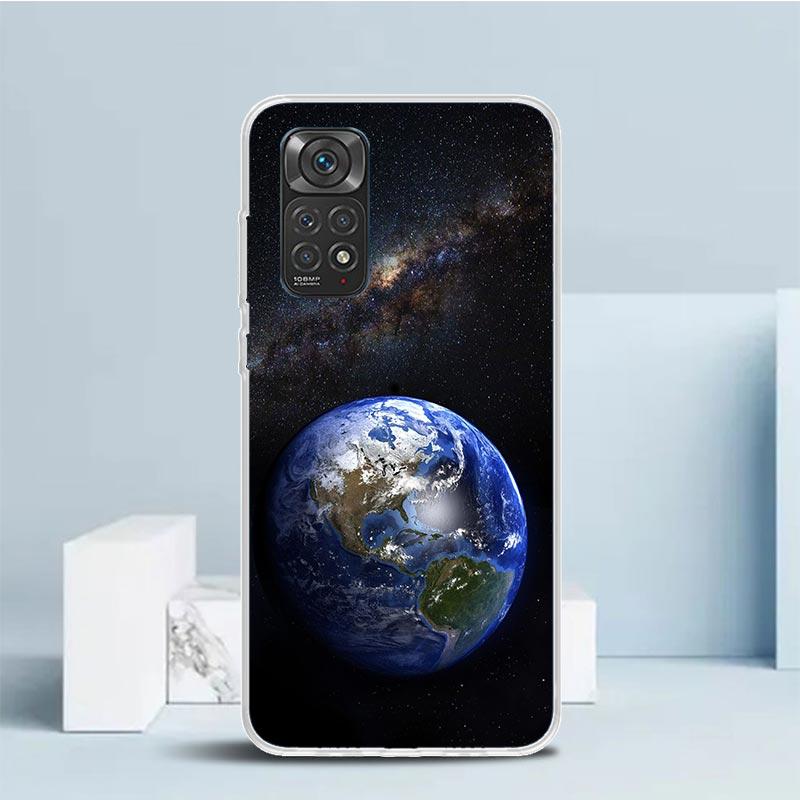 Мягкий чехол 'Звезды Земли Космос' для телефона Xiaomi Redmi Note 15 14 13 12 Pro Plus Чехол 14S 11S 11T 11E 10S 10 4G Чехол с рисунком Redmi
