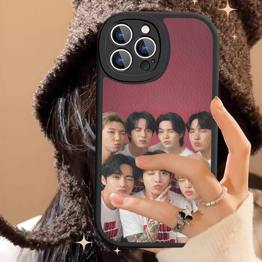 Корейская Kpop группа BTS Bangtan Boys Кожаный Чехол для Телефона Для IPhone 16 15 14 13 12 11 Pro Max Plus Чехол