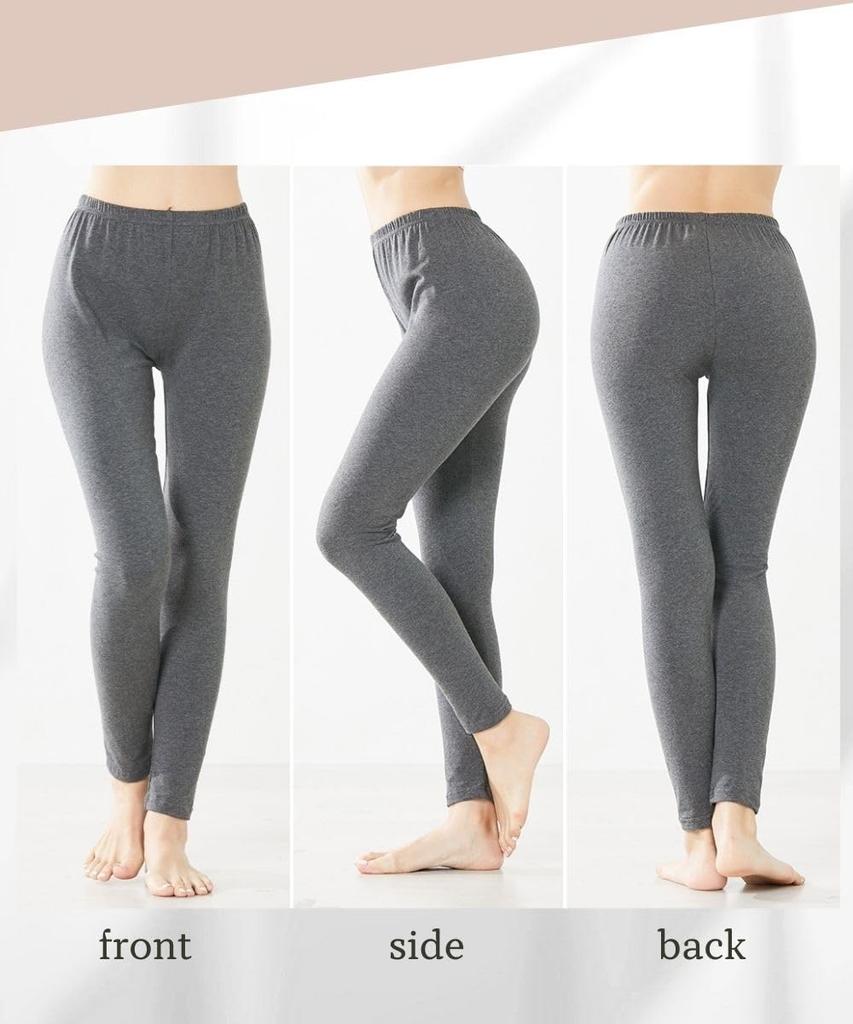 Nissen Cotton Blend Full Black and Charcoal Sizes Women's Leggings, 2-Pack, Length, Heather, LL-3L