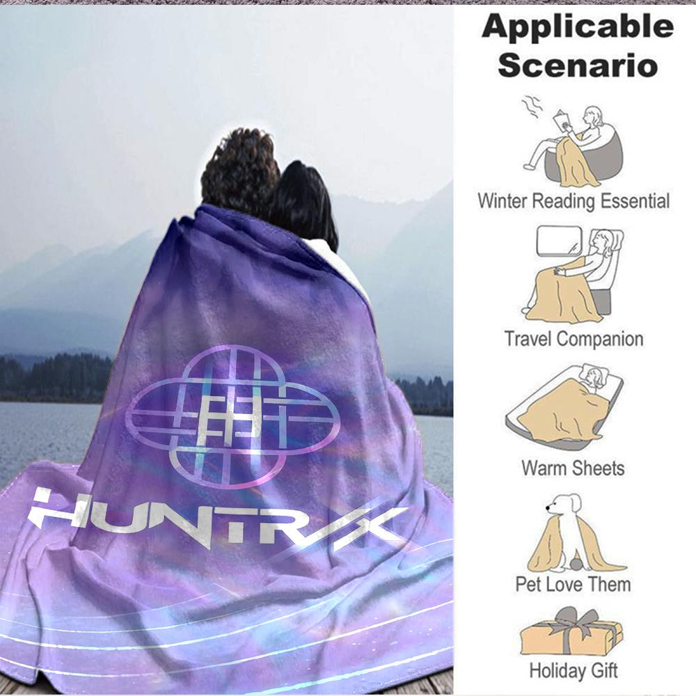 1Pc Huntrax Cosmic Dance Flannel Blanket, Soft And Comfortable, Casual Warm, Camping Travel, Christmas, Halloween Xmas Gift L1392