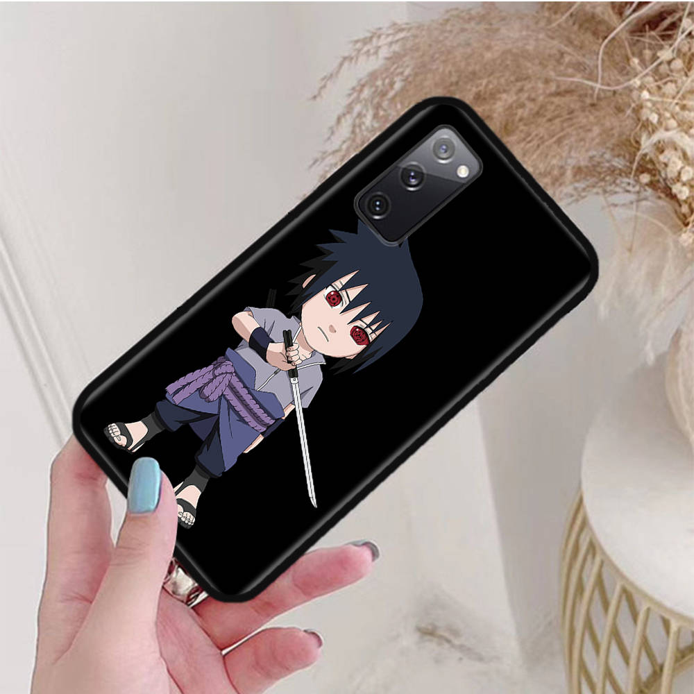 Черный чехол для iPhone 16 15 Plus 14 13 12 11 Pro 8 6 SE XR XS Max P30 Nova 5T Y5P Y6 Y7 Y8P Y9 Realme C30 C33 C31 W-80 Наруто Учиха Саске