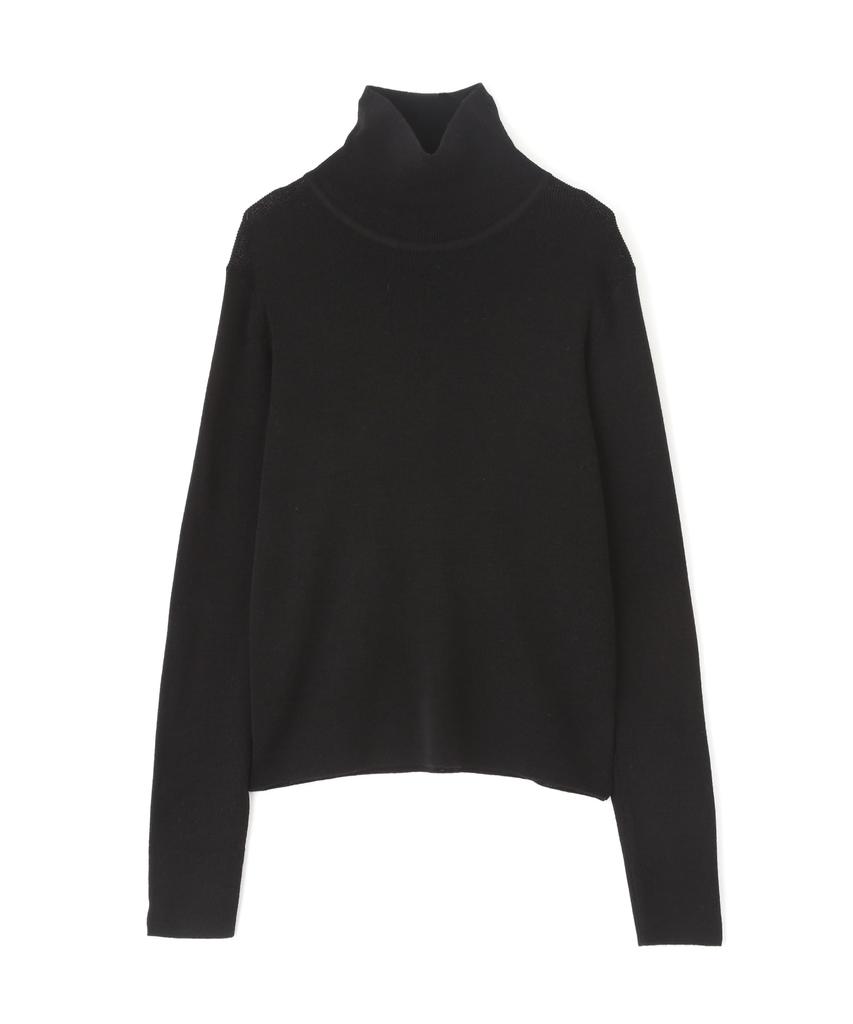 N Natural Beauty Wool Blend High Neck Black Basic Women's Sweater,