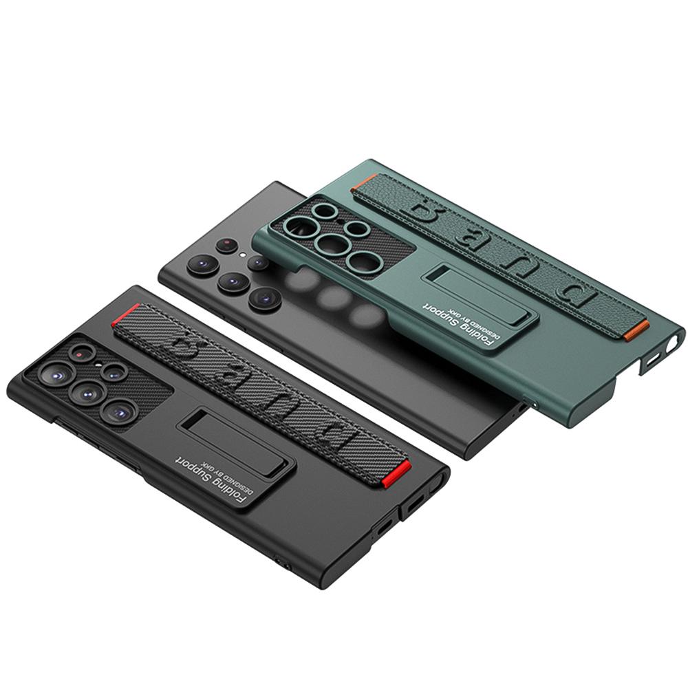 For Samsung Galaxy S24 S23 S22 Ultra Plus Case Ultra-thin Matte Bracket Wristband Holder All-inclusive Shockproof Case Accessory