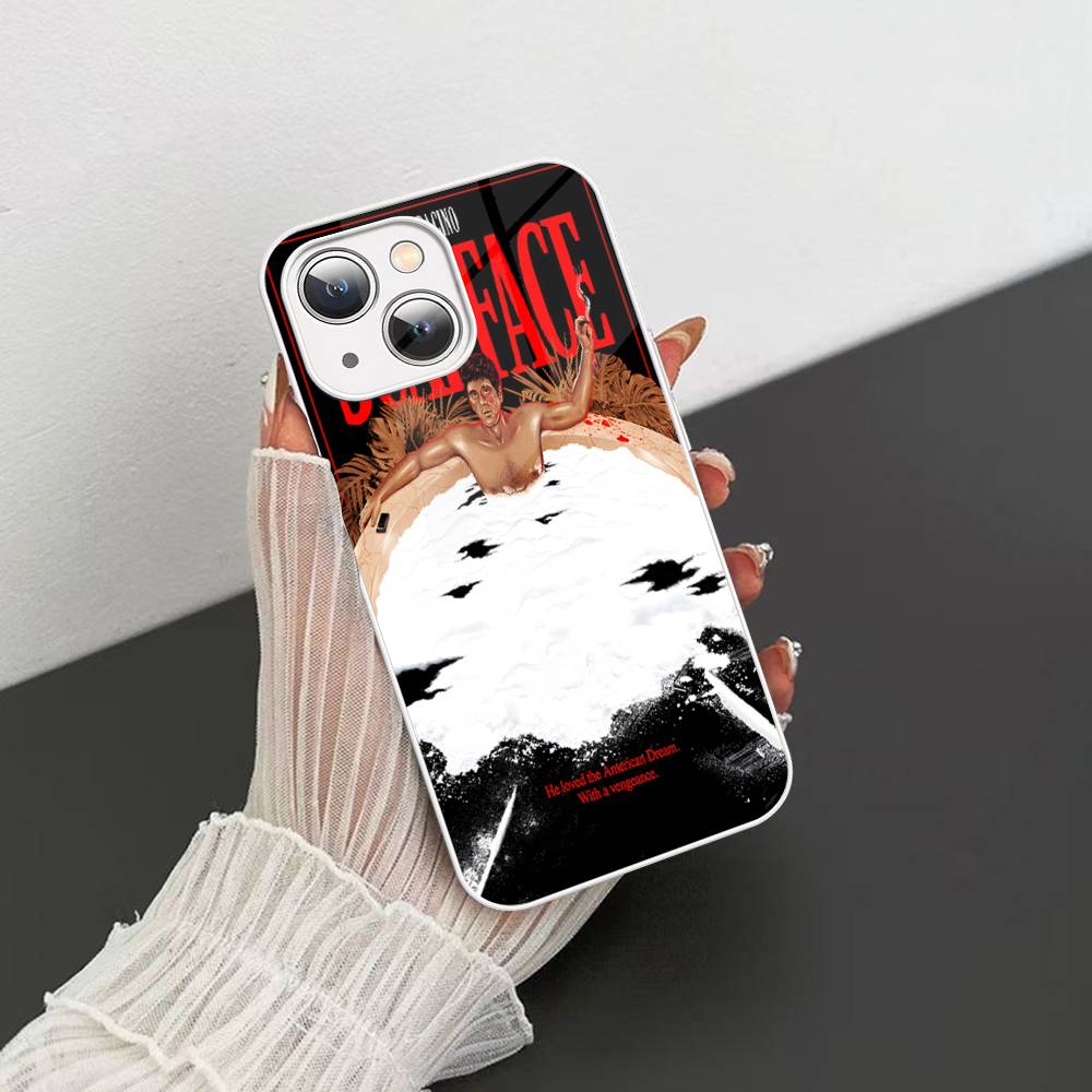 Scarface Phone Case For iPhone 14 13 12 Mini 11 Pro XS Max X XR 14 Plus Tempered Glass Cover