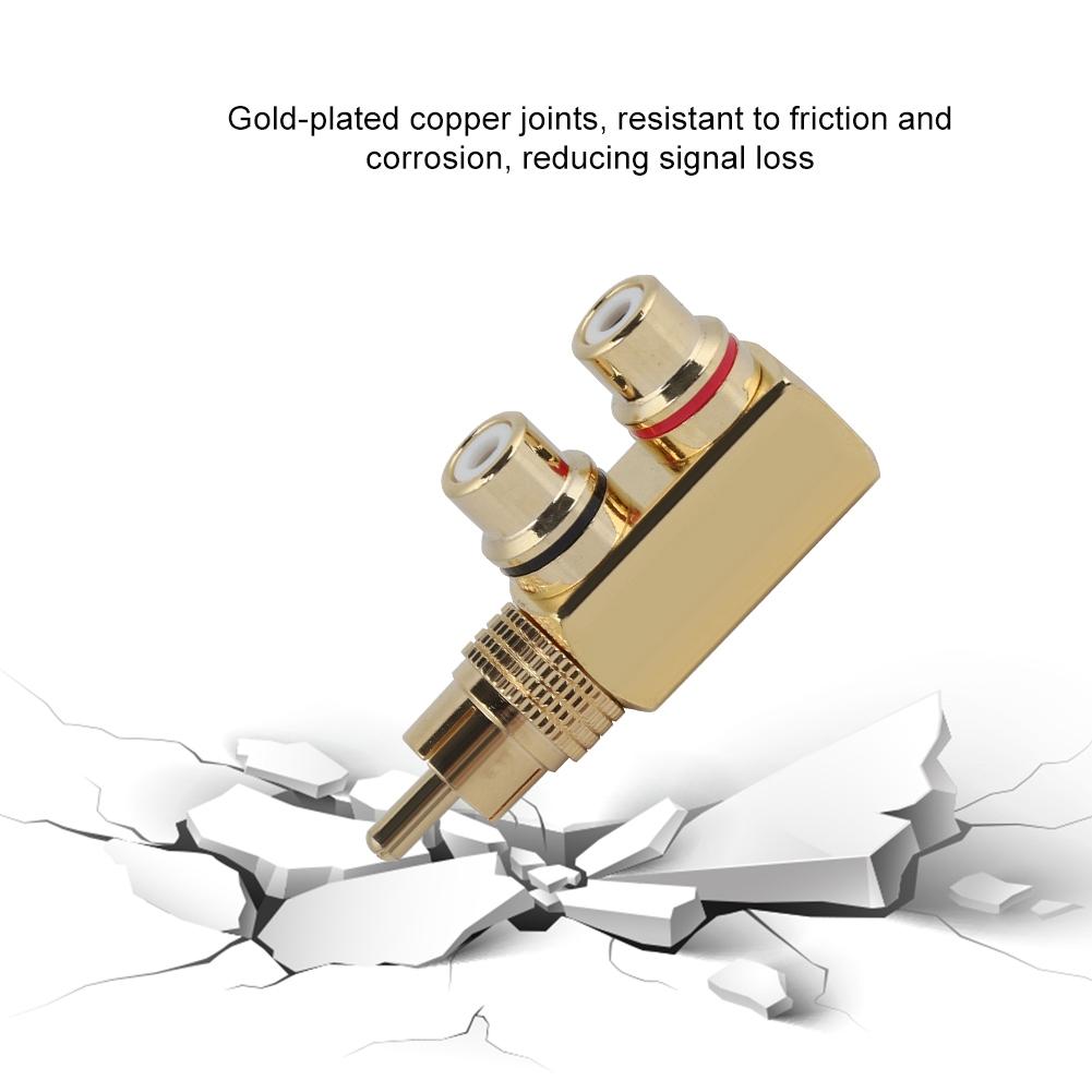 2PCS AV Splitter Plug RCA Male to 2 Female Audio Video Adapter Connector