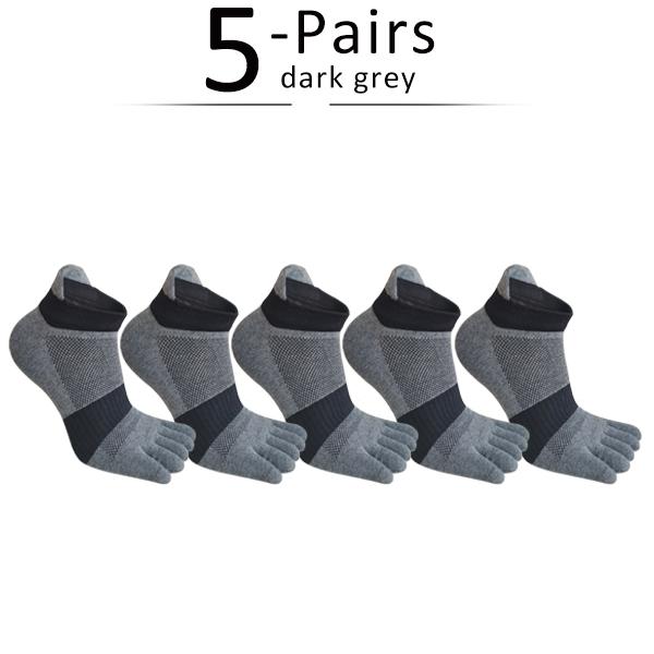 5 Pairs 5 Finger Socks Large Size Cotton Striped Mesh Bright Color Sweat-Absorbing Fitness Marathon Bike Sport Toe Plus Socks