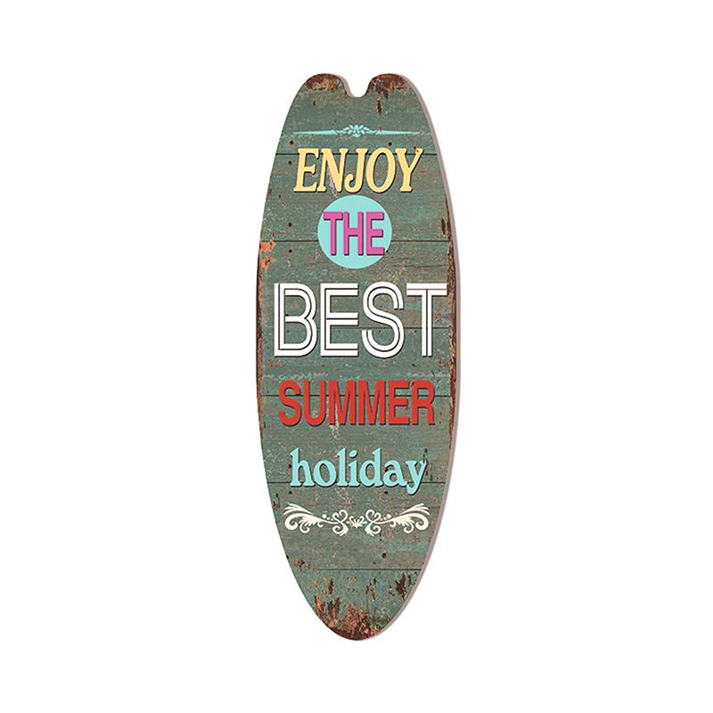 Beach Tiki Bar Surfboard Wooden Sign Plaque Decor For Bathroom Home Wall Plate Poster Vintage Print Wooden Painting Signs
