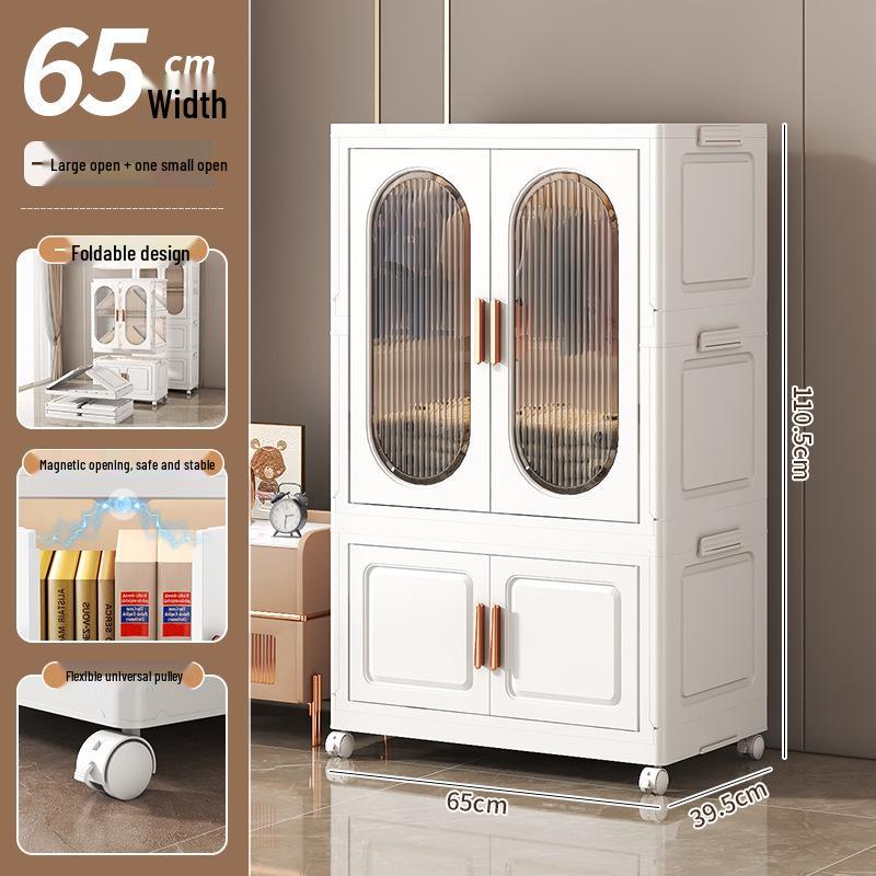 No-Installation Child's Wardrobe: Durable, Multi-Layer Folding Storage Cabinet