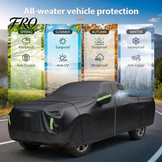 Waterproof Car Cover for Automobiles, All Weather UV Protection Outdoor Full Exterior Cover, Rain Sun Snow Protector with Door Zipper, 242x81x77 inch,