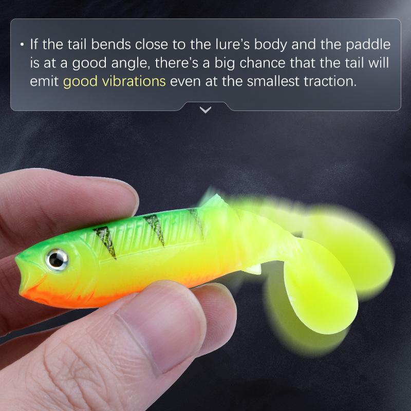 Cross-border Bestseller Multi-jointed T-tail Stainless Steel Spanish-style Magic Soft Lures Artificial Baits Black-pit Lures