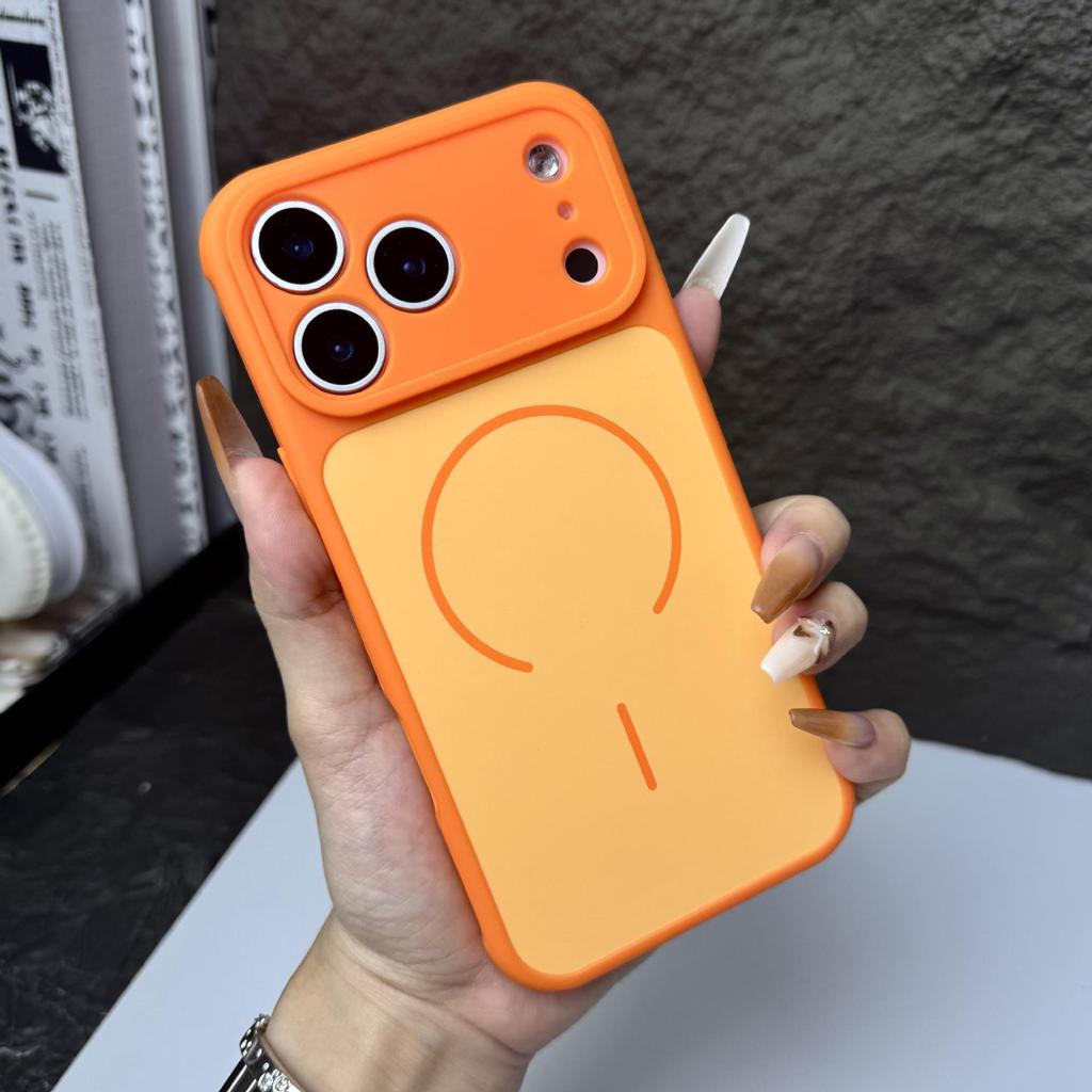 Color Block Magnetic iPhone 17 Pro Max Case: Skin-Feel, Heat Dissipation, Full Coverage, Drop Protection.