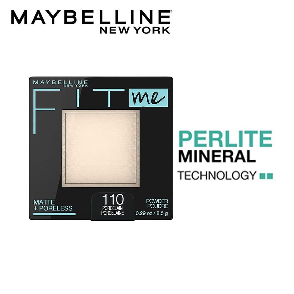 Maybelline New York Fit Me Pressed Powder Foundation Compact Matte Finish Long Lasting Oil Control 8.5g 110 Porcelain