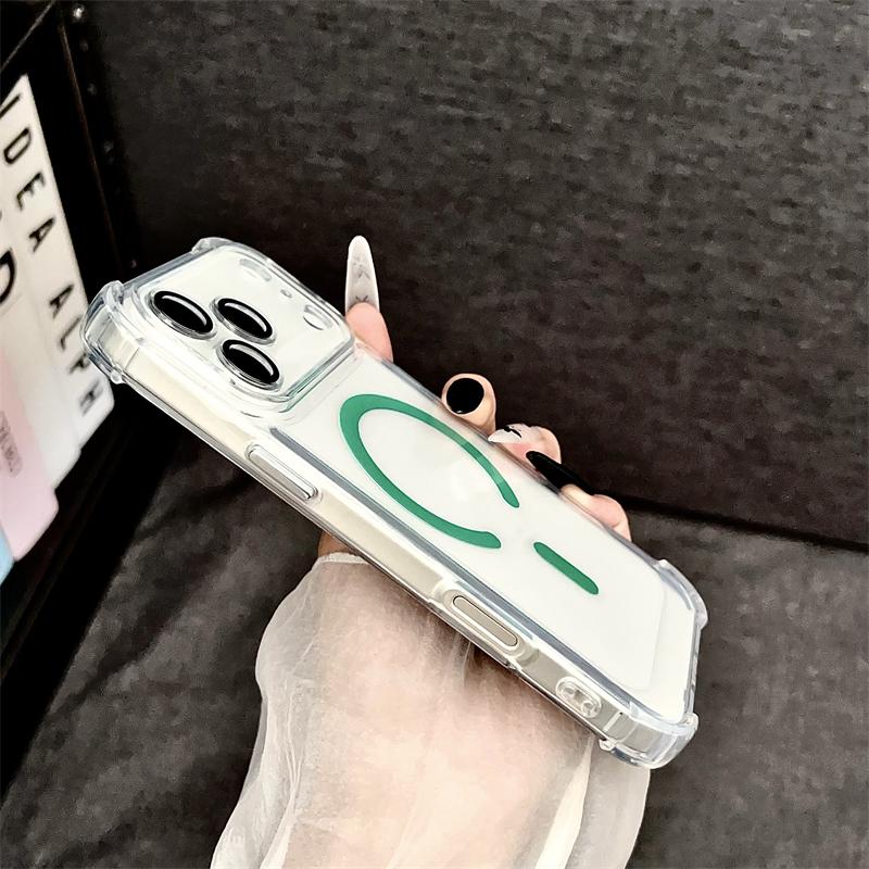 Противоударная броня для Magsafe Прозрачный акриловый чехол для телефона для iPhone 17 17Air 17Pro 17Pro Max Защитная крышка для беспроводной зарядки
