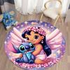 1pc Lilo&Stitch Round Area Rug , Playroom Bedroom Living Room Indoor Decor Rug , Perfect for Leisure Areas , Bedside , Cloakroom , and Outdo
