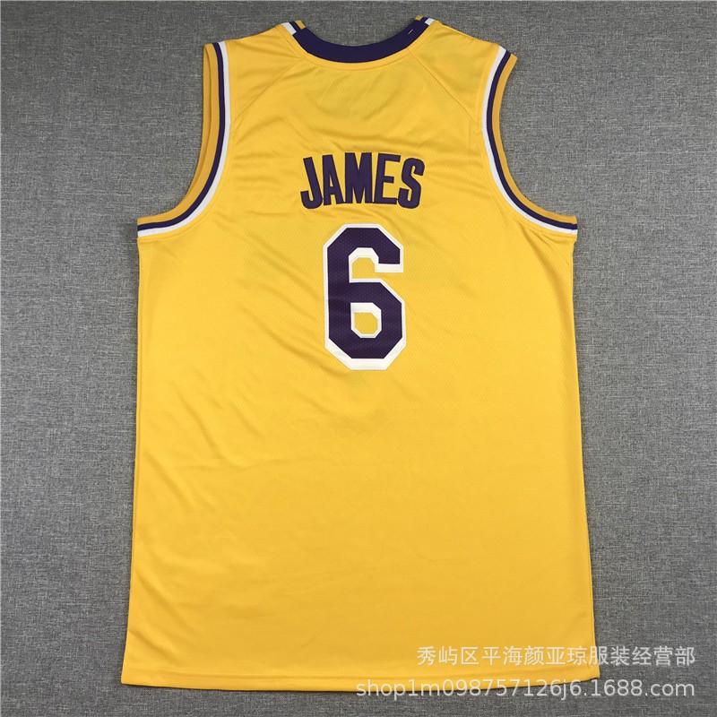 Embroidered NBA Los Angeles Lakers 6 Basketball Jersey Men Women Sportswear Breathable Performance Tee Fall