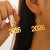 Креативные серьги на тему 2026 года Акриловая текстура Геометрические серьги Украшения для ушей Подходят для элегантных женщин Повседневное ношение