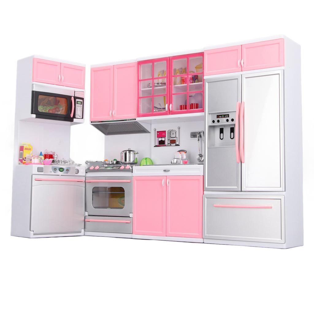 Kids Play Kitchen Toy Plastic Simulation Multifunctional Toddler Kitchen Playset for Home