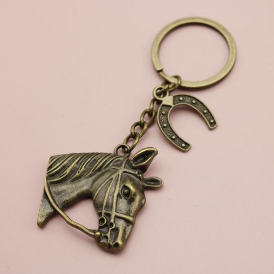 Yousheng Horse Head Keychain Smooth Touch Key Holder Backpacks Wallets Key Chain Decorative Pendant Key Accessory