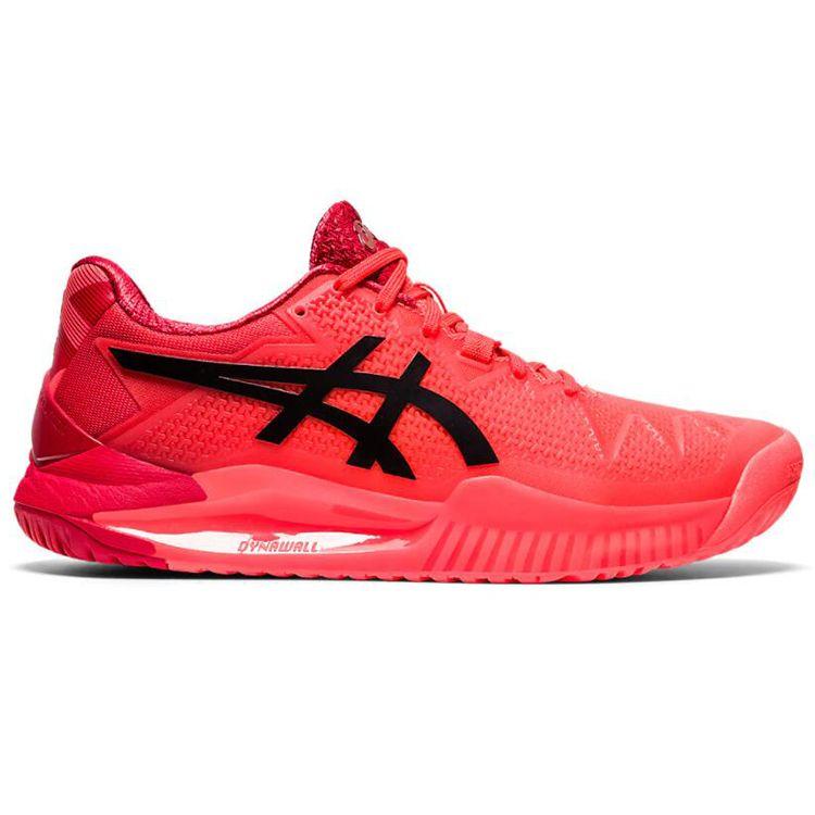 Asics Gel-Resolution 8 Удобная Ткань Синтетическая Кожа Низкий Верх Кроссовки для Бега Женские кроссовки Красный Черный 1042A131-701