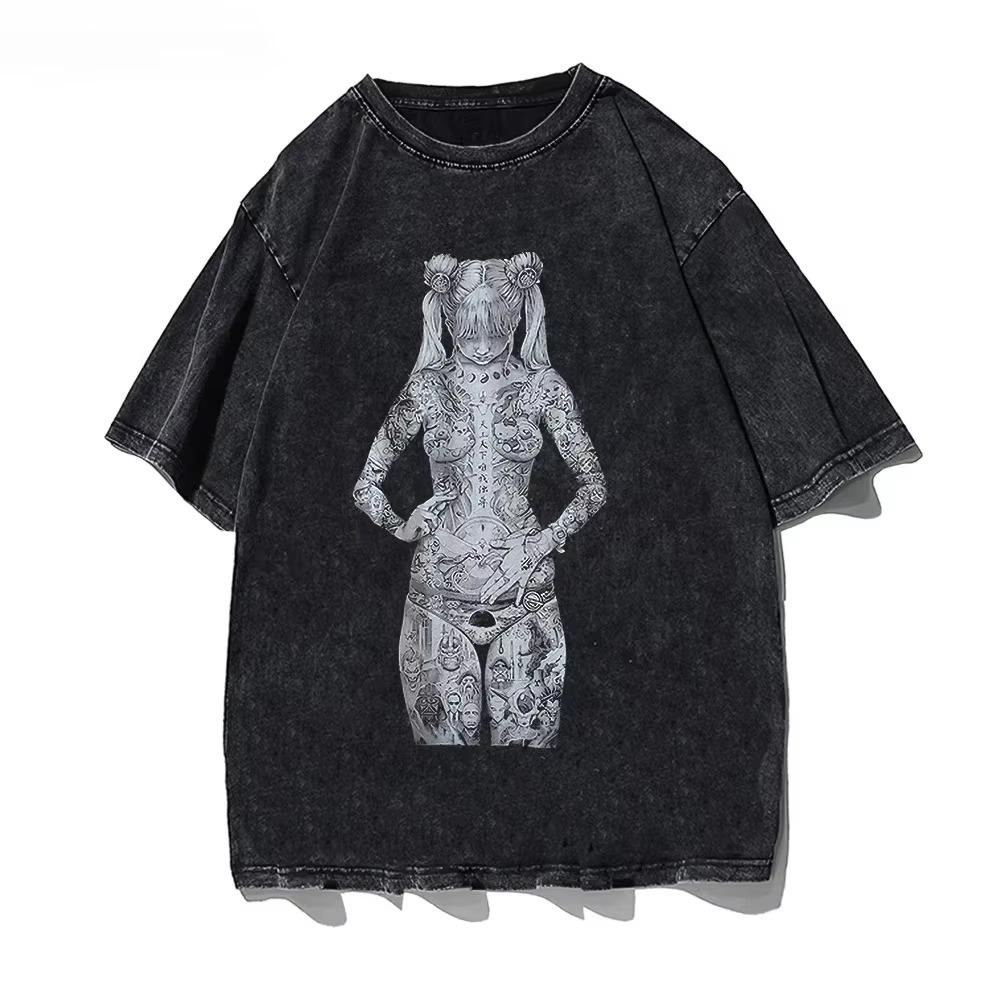 Мужская и женская футболка из хлопка оверсайз свободного кроя с круглым вырезом, модная новинка летних футболок
