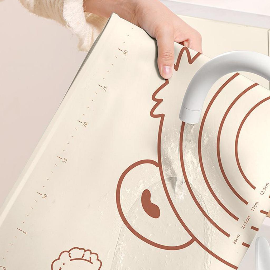 Коврик для теста предотвращает скольжение без запаха, утолщенный силиконовый коврик для раскатывания теста со шкалой для выпечки пиццы