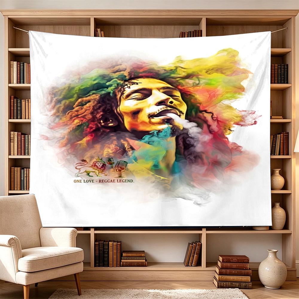 Bob Marley Reggae Good Bad Beautiful Clear Pattern Tapestry, Wall Decor for Apartment, Studio and Photoshoot Backdrop