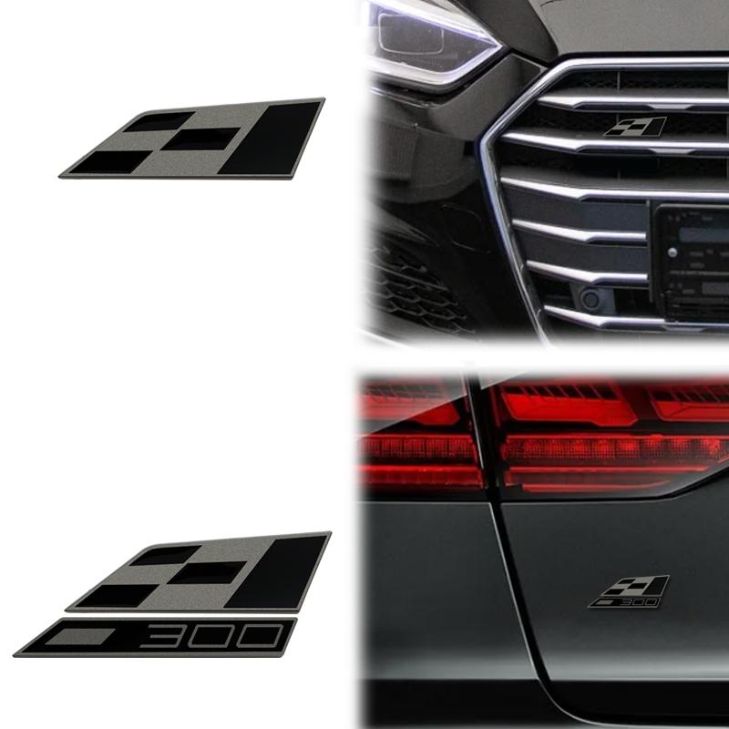 zjcr6 Car Accessories Metal Race Flag Front Hood Grille Emblem Rear Trunk Body R 300 Badge Sticker For Seat IBIZA Leon Cupra Ateca