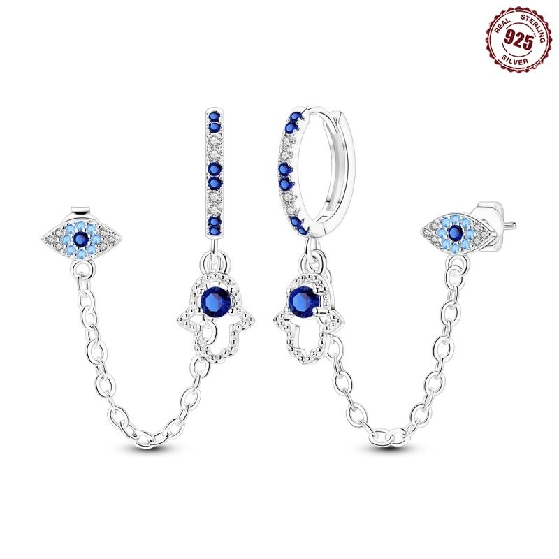 Authentic 925 Silver Infinite love Ear stud For Women Simple Puncture Earrings Fit Girl Birthday Evening Party