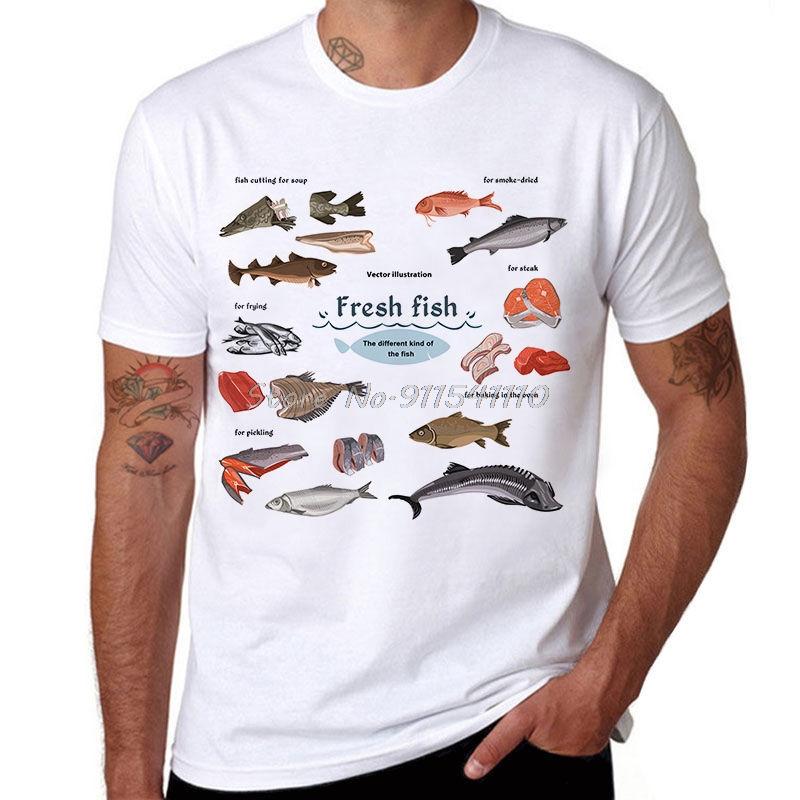 Так много рыбы пресноводной принт футболка мужская мужская брендовая одежда повседневная футболка с принтом мужская хлопковые футболки харадзюку уличная одежда