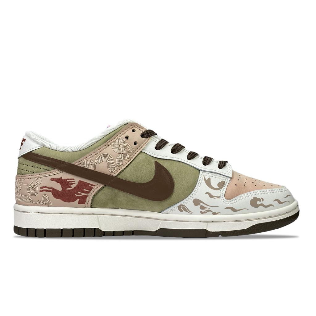Nike Dunk YDCC Red Horse, Shopping Bag Low top Skateboard Shoes Unisex Beige Umber IQ1118-220(Team501-LD)