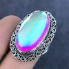 Мистический Радужный Топаз Драгоценный Камень Серебро 925 пробы Ювелирное Кольцо Размер 10