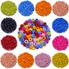 40Pcs 9*6mm Candy Color Round Perforated Loose Beads DIY for Jewelry Making