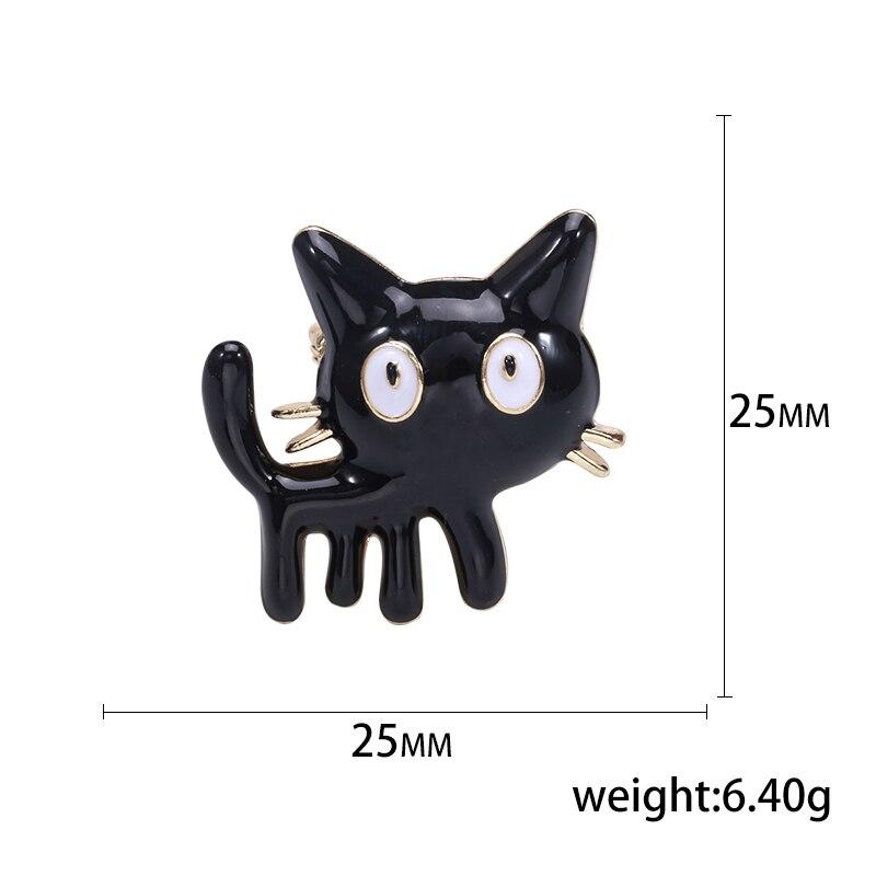 Blucome Модная черная эмалированная брошь в форме кошки для женщин, девочек, детей, шапки, воротник, корсаж, одежда, броши, аксессуары