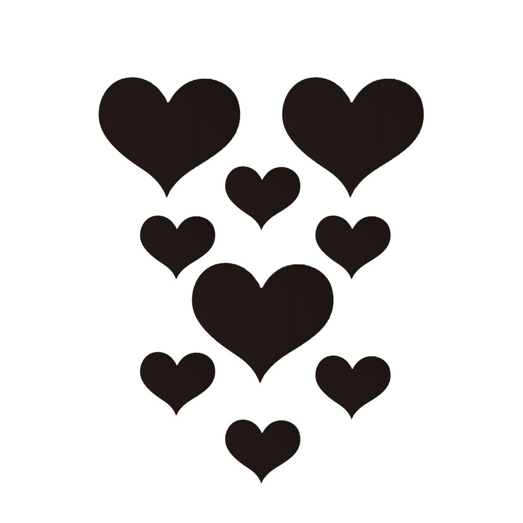 10 шт./компл. Зеркальная наклейка в виде сердца любви, акриловые 3D зеркальные обои, съемные наклейки на стену для гостиной