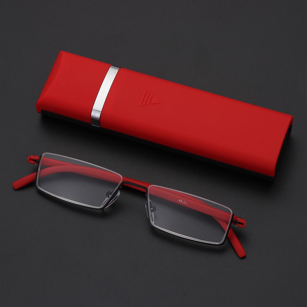 Очки Hinge TR90 для мужчин и женщин с защитой от напряжения глаз при пресбиопии, полуоправа для чтения с футляром