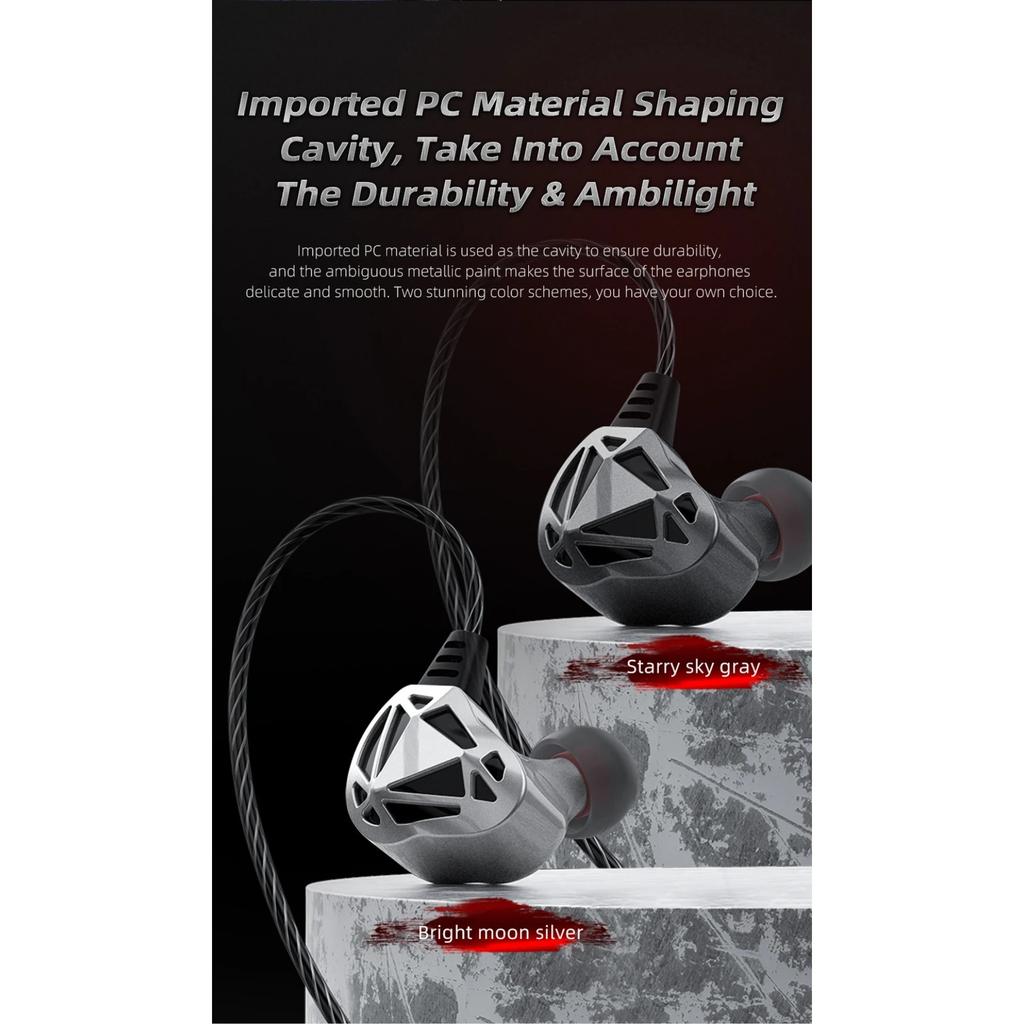 QKZ AK7 Медные Проводные Наушники HiFi Bass Stereo Super Clear Gaming Headset Music Sport 3,5 мм AUX Наушники-вкладыши с микрофоном