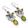 Natural Green Triplet Opal, Citrine 925 Sterling Silver Earring 2.36" U0J51
