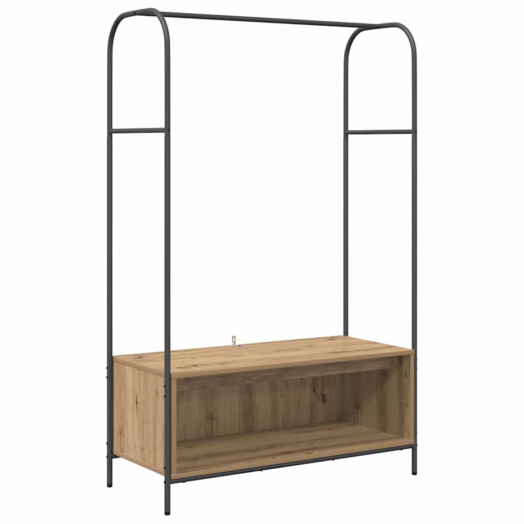 Coat Rack Brown Oak Effect 100 x 44 x 160 cm