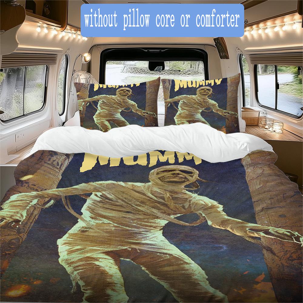 Horror Mummy Pattern Bedding,Quilt Set Quilt Cover Pillowcase Home Birthday Gift (1*duvet cover+2*pillowcase,without core)SSJT0917375