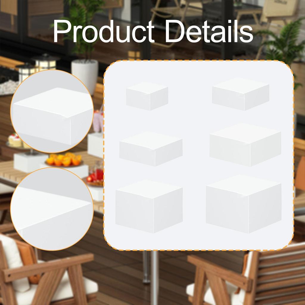 6x Display Riser Box, Table Stand Food Riser ,Nesting Riser Stands Hollow Cake Display Stand,