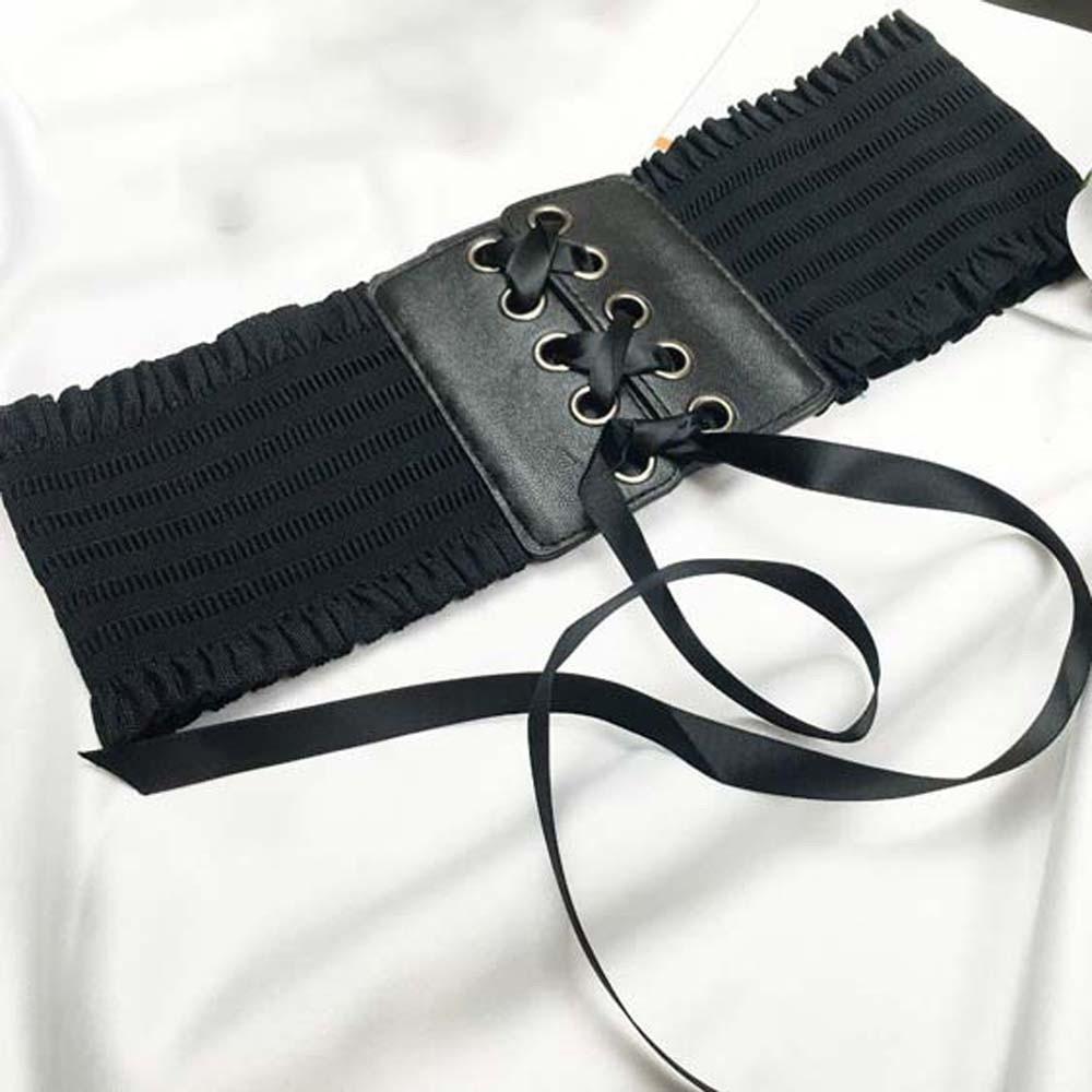 Polyester Elastic Pleated Cummerbunds Strap Rope Elastic High Wide Belt Wide Corset Waistband  Gift