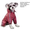 Дождевик для собаки Водонепроницаемый дождевик с отверстием для поводка Дождевая куртка для собаки с капюшоном и светоотражающими полосами для маленьких и средних собак