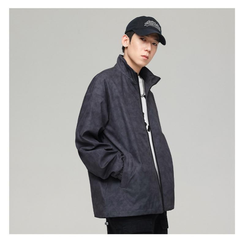 Трендовое повседневное пальто мужское весна и осень новая свободная уличная мода подростковая простая куртка Tide